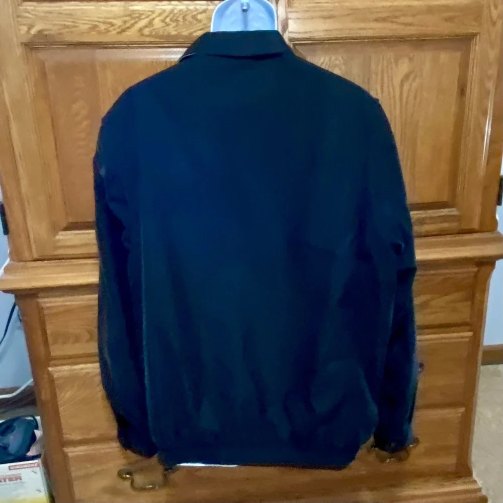 Vtg Polo Ralph Lauren Bi Swing Harrington Jacket Mens XL Black Windowpane Lined